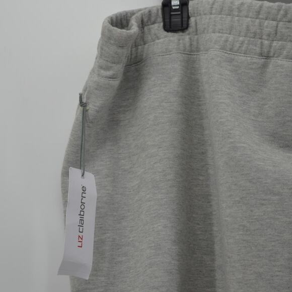 Liz Claiborne Light Gray Side Slit Midi Skirt Pockets Warm 1X - Picture 14 of 16